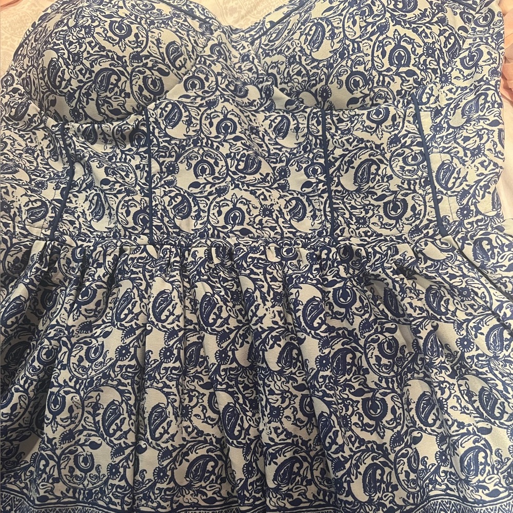 Cobalt blue and white sundress